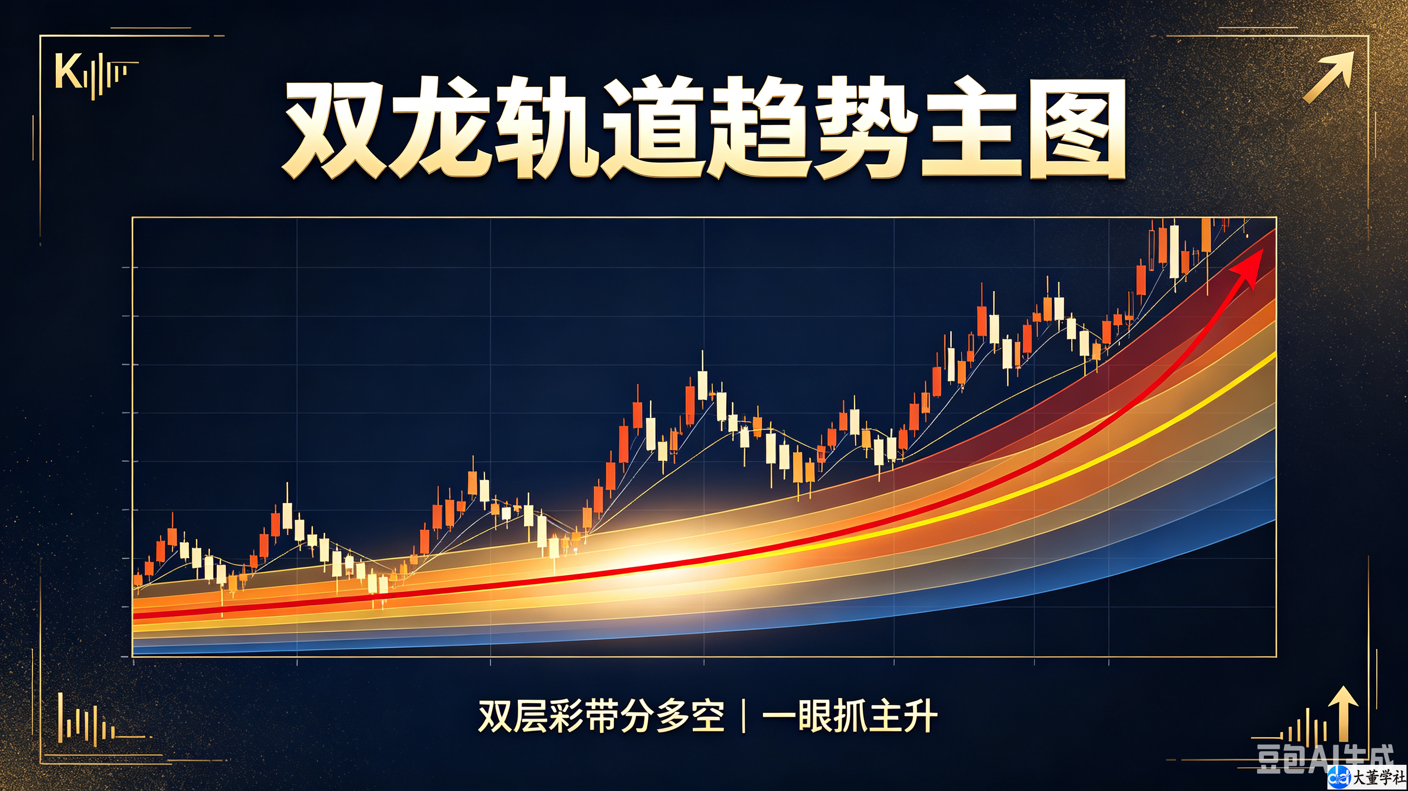 大董双龙轨道主图指标！双层彩带一眼分清多空主升浪/通达信